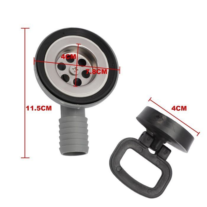 Tubo de desagüe de acero inoxidable de 55 mm de diámetro para fregaderos de autocaravanas y caravanas.