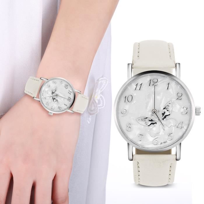 Women's watch - PU leather strap - Quartz movement - White