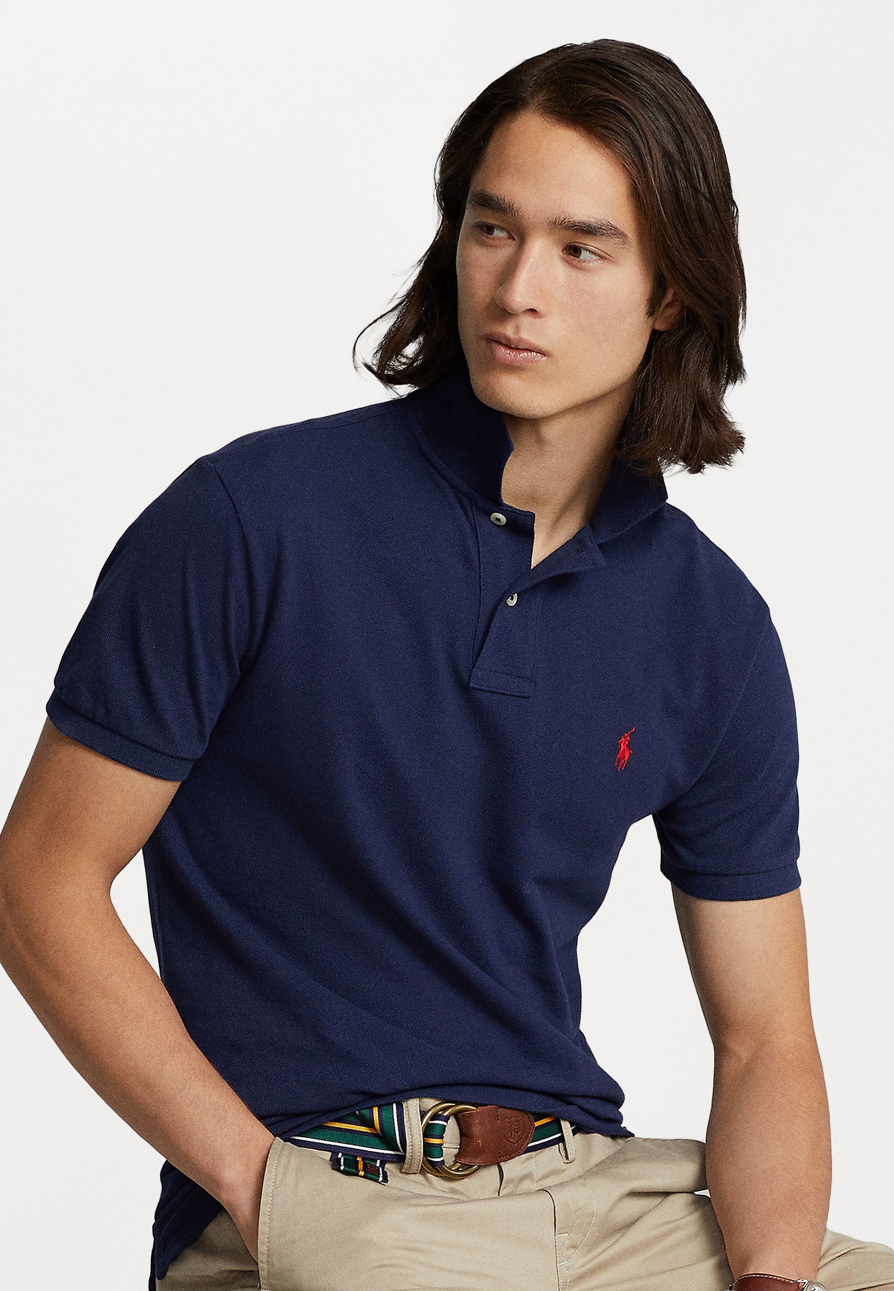 THE ICONIC MESH POLO SHIRT - Triko s límečkem - navy