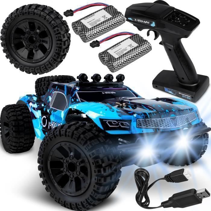 OVERMAX Hooligan Grande voiture télécommandée rapide, échelle 1:10, vitesse 35 km/h, portée 100 mètres, transmission 4x4, 40 min