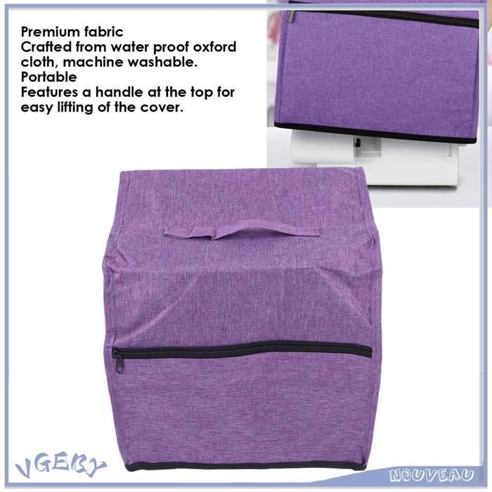 Sewing machine cover, dustproof with storage pockets, Oxford fabric, water-resistant for overlock and serger machines