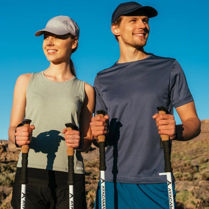 ATACAMA Baton de Randonnée Bâton De Marche Pliable Télescopique Fibre de Carbone Aluminium Homme Femme Enfant Batons De Rando