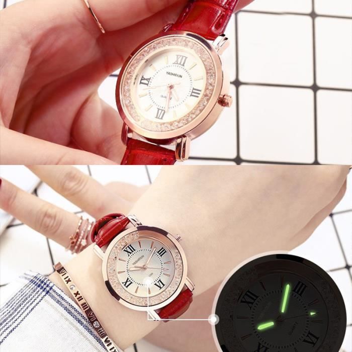Reloj de lujo para mujer SHARPHY 2021, cuarzo, correa de cuero, luminoso, resistente al agua, lujosa sencillez.