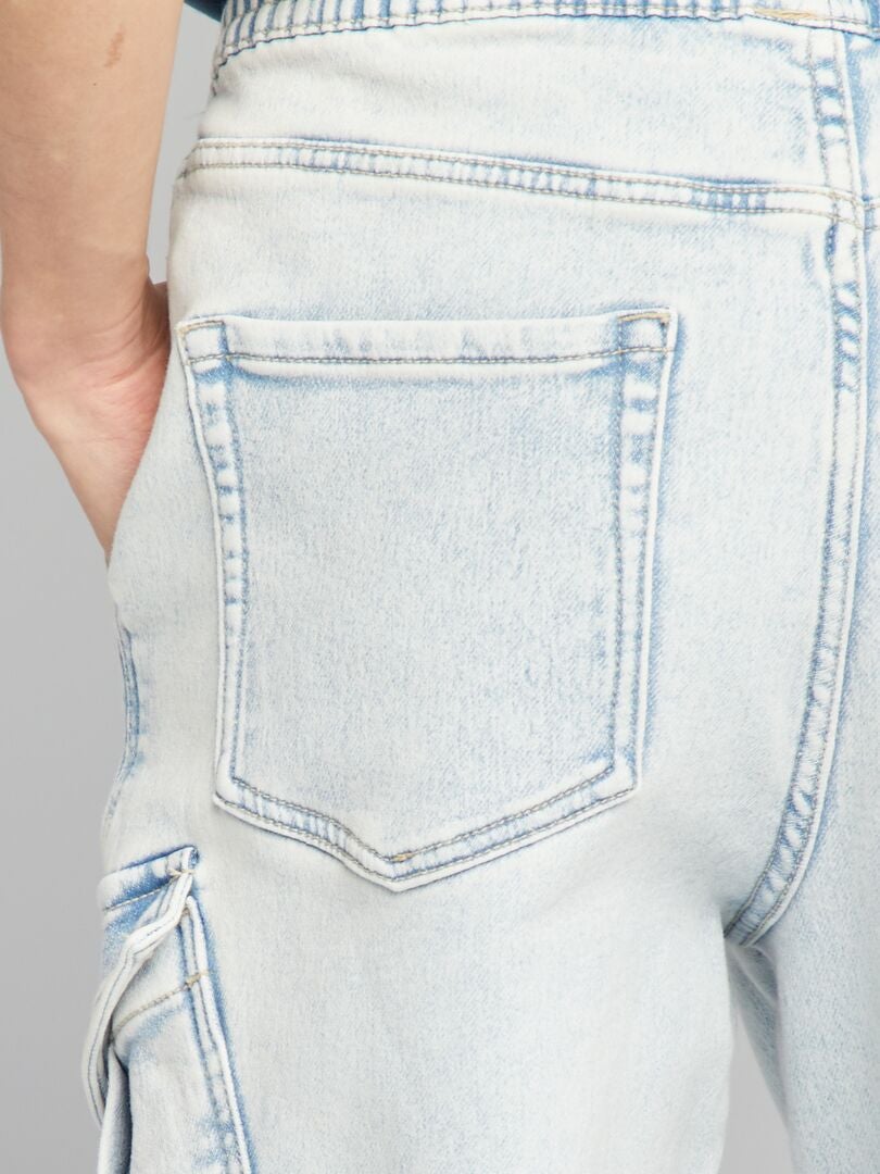 Calças de moletom com efeito jeans - AZUL