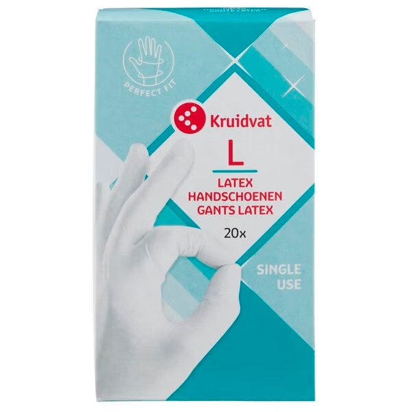 Kruidvat латекс рукавице величине L, 20 комада