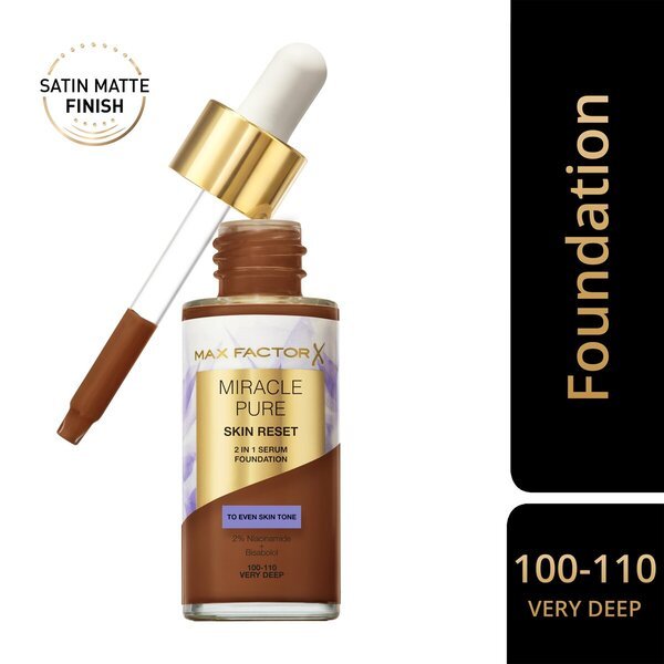 Max Factor Miracle Pure Skin Reset 100-110 Very Deep 2-v-1 serumski tekoči puder<br>30 ml