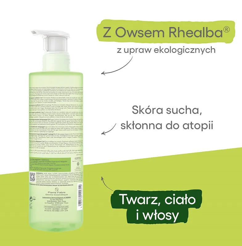 A-Derma Exomega Control Żel-emolient do mycia 2w1