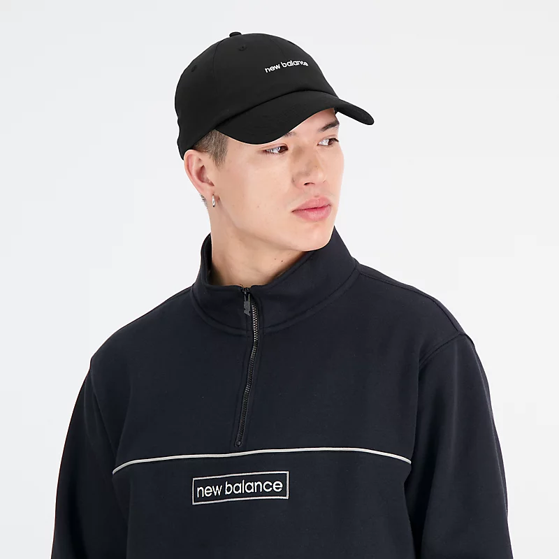 6-Panel-Kinderkappe mit linearem Logo – SCHWARZ