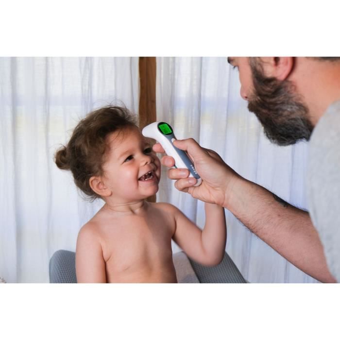 BÉABA - Termómetro digital infrarrojo sin contacto - Medición de frente, oído y ambiente - Alerta de fiebre - Thermospeed