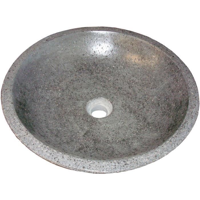 Lavatório de bancada PETRA - Cinza - 44cm - Terrazzo - Sem ladrão - ONDEE