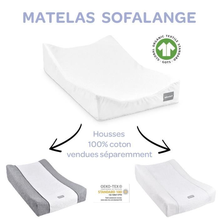 BÉABA - Fasciatoio Sofalange - Prodotto in Francia - Design brevettato - Superficie per il cambio inclinata - Riduce il reflusso - Certificato Oeko-Tex - Bianco
