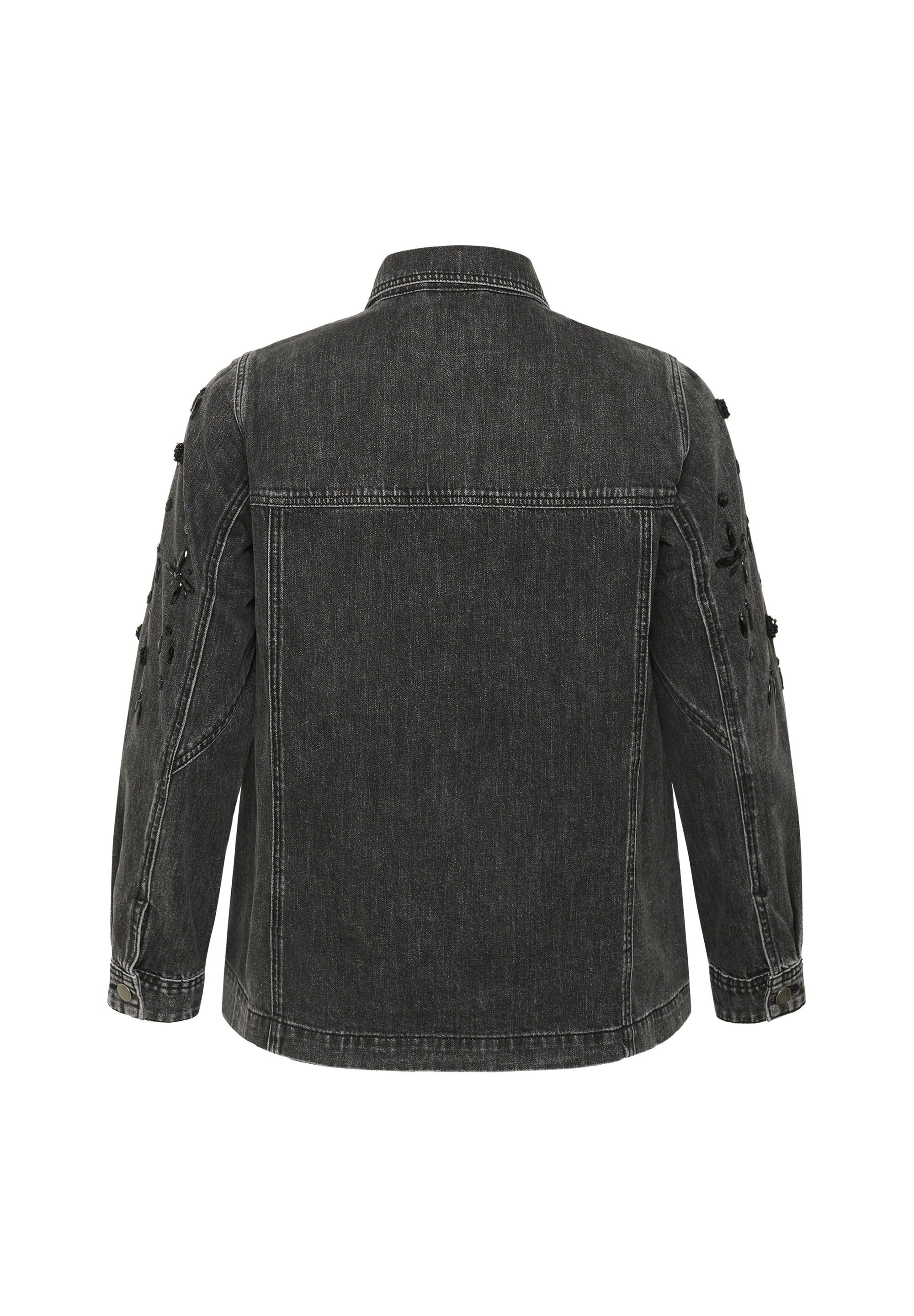 Kaffe Curve JAIDA – Jeansjacke – Dunkelgrauer, gewaschener Denim