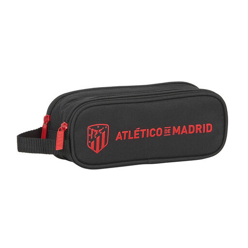  Estojo duplo para lápis Safta Atlético de Madrid Corporate, 210x60x80 mm, preto