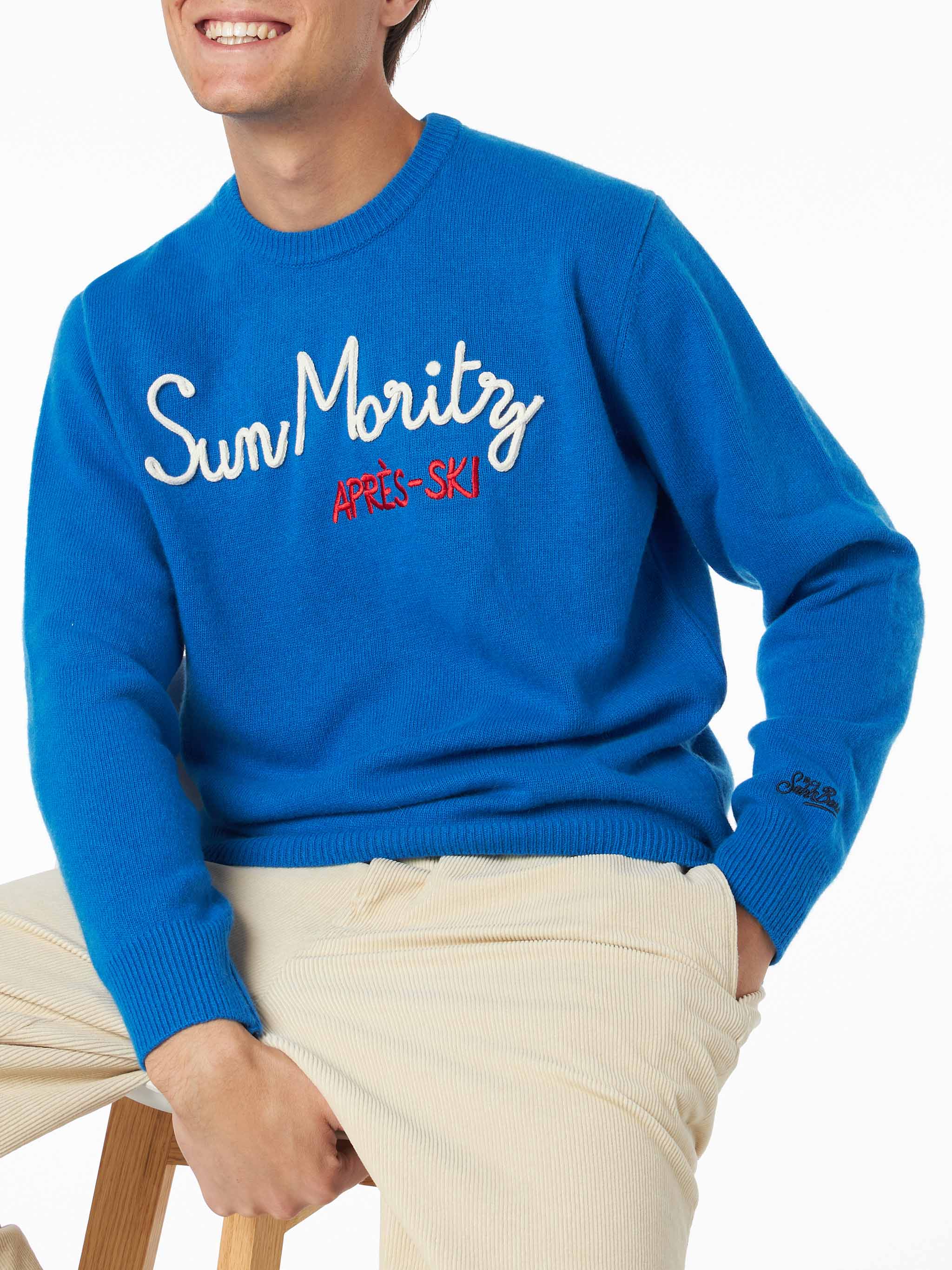 Sun Moritz Après Ski herentrui met ronde hals en borduurwerk