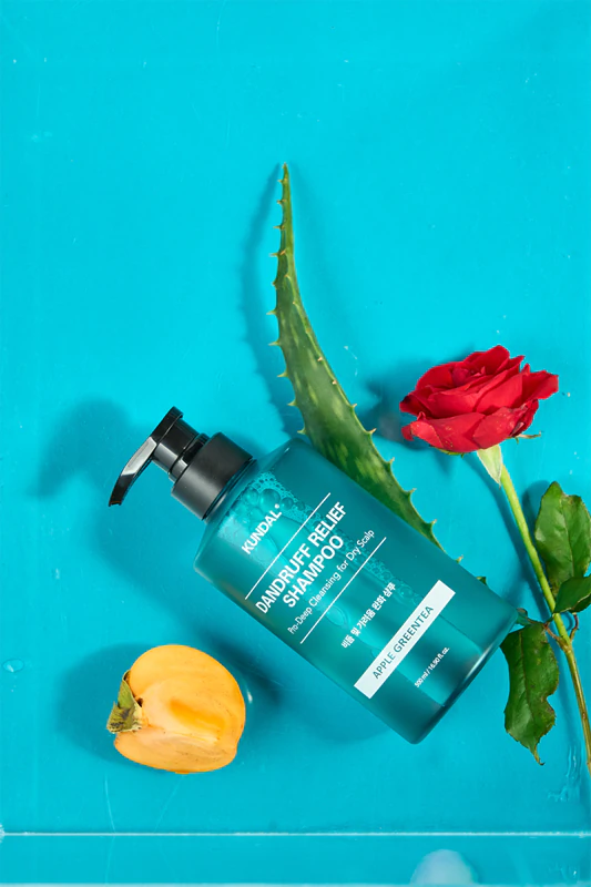 KUNDAL Anti-roos Shampoo met Appel en Groene Thee. Anti-roos en jeukverlichtende shampoo voor de droge huid.