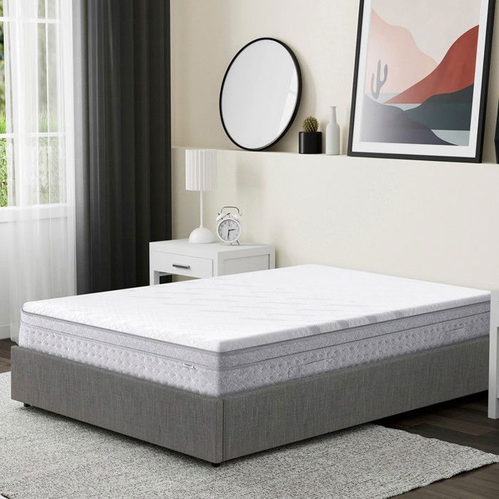 Cubrecolchón de 160x200 cm, 5,3 cm de grosor, espuma viscoelástica, funda elástica extraíble, base antideslizante - PLUME