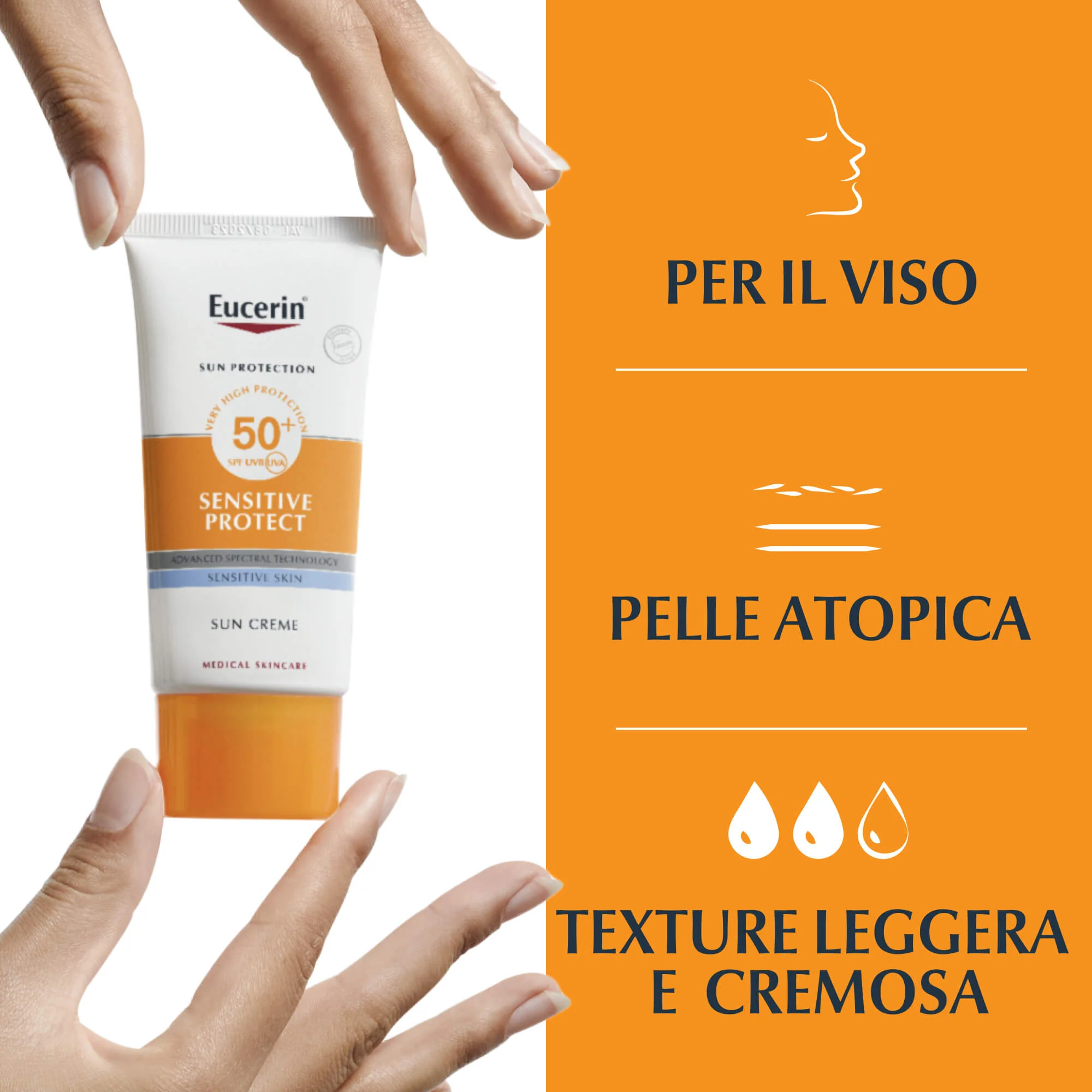 Sun Protection Sensitive Protect Sun Face Creme SPF50+ - Solare viso alta prot.