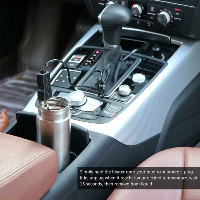 Calentador de inmersión para coche de 12V/24V y 120W, calentador de agua portátil anticorrosión para camping, viajes y uso en el coche.