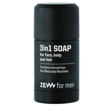 ZEW vyrams skirtas kietas muilas veidui, kūnui ir plaukams, 3 viename, 85 ml