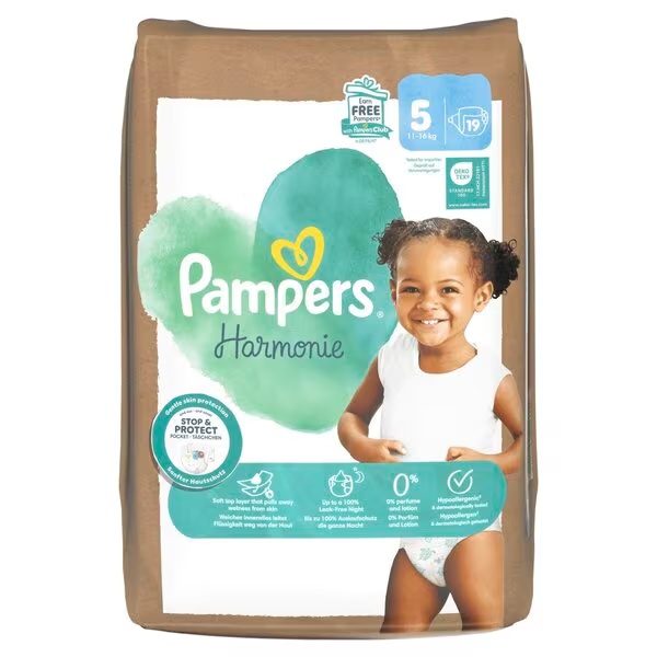 Pampers Harmonie autiņbiksītes 5. izmēra<br>5. izmērs (11–16 kg), 19 gab.