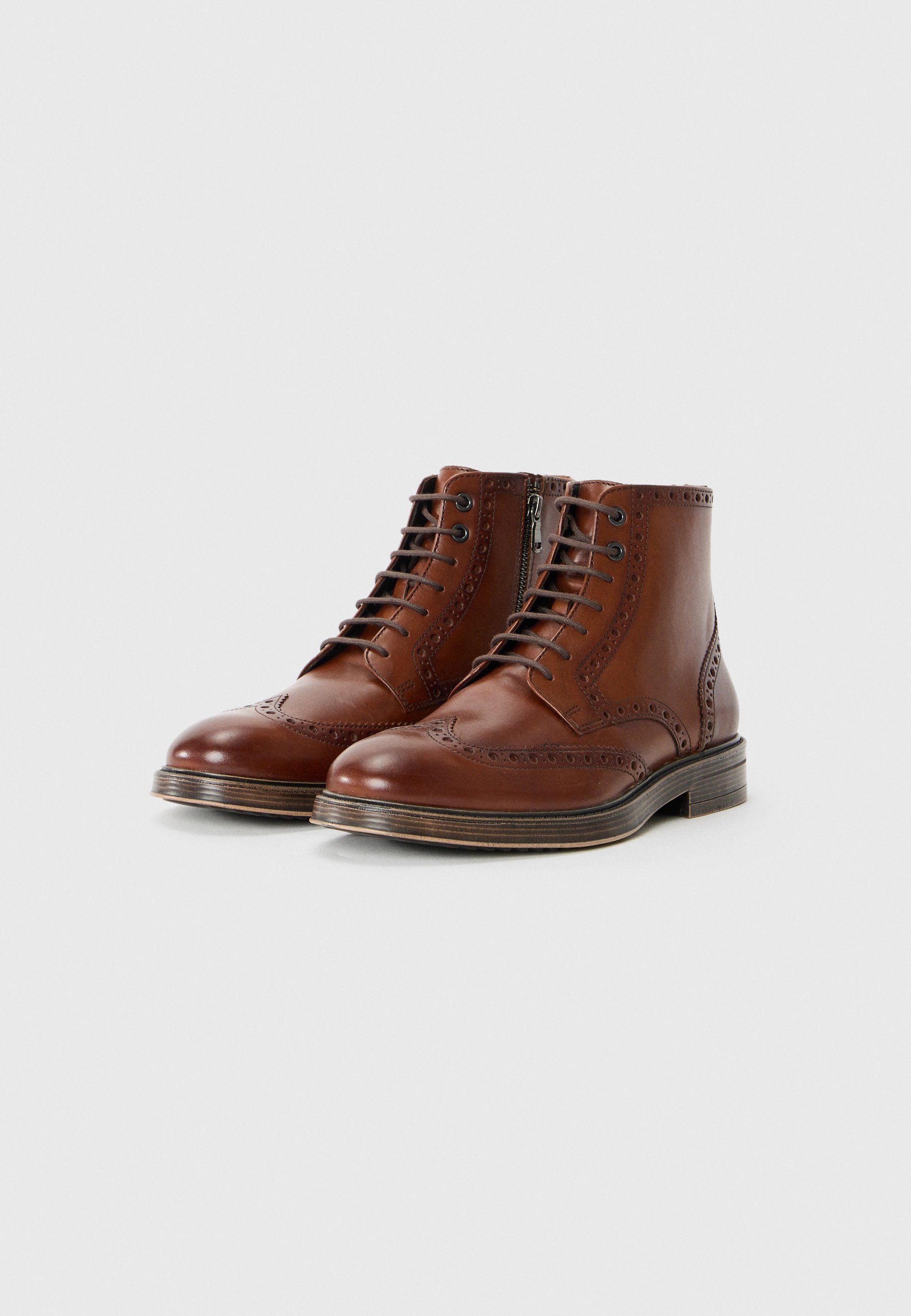 Geox HENREYS - Stivaletti stringati - color cognac