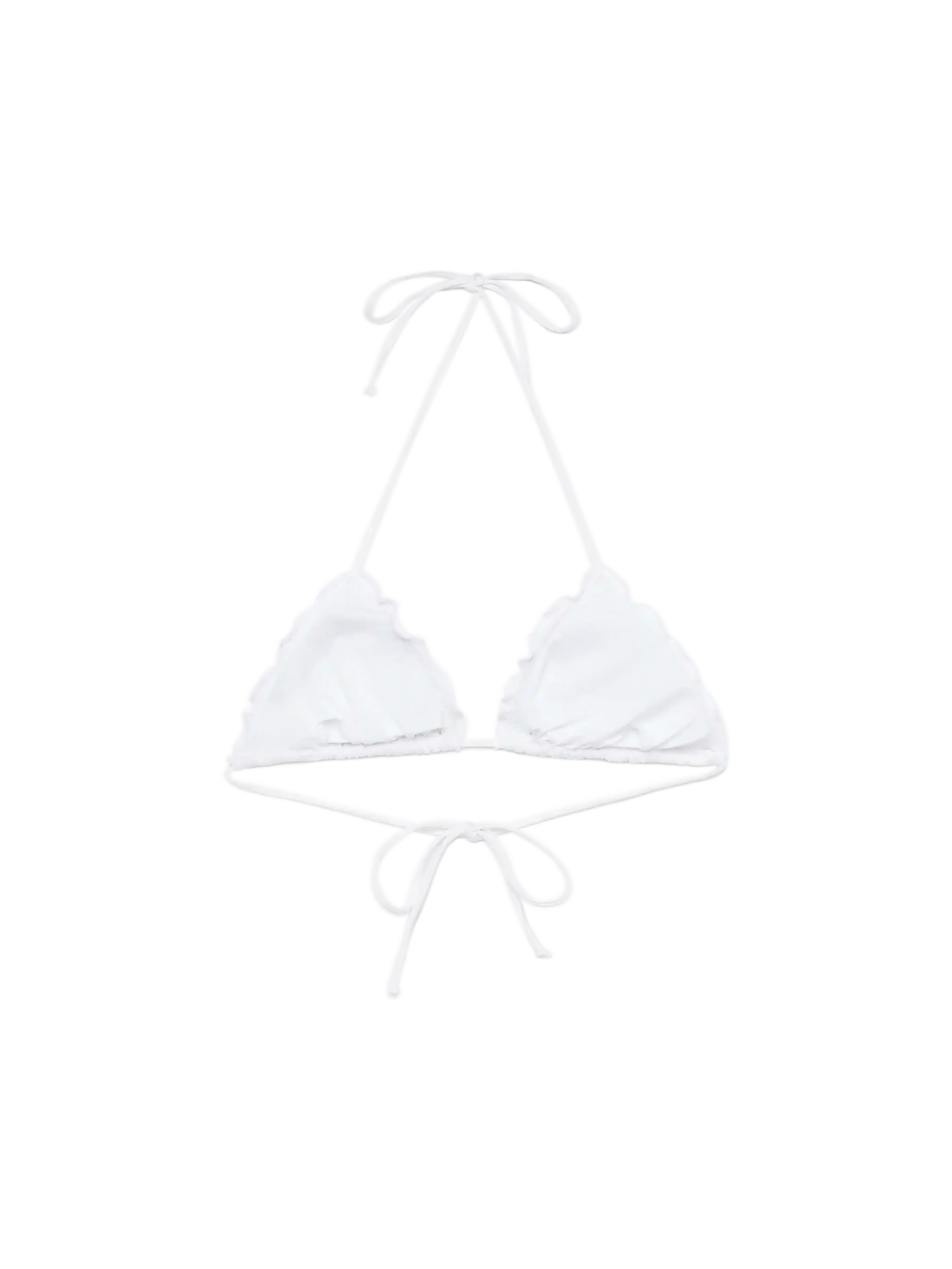 Top triangular clásico Sagitario en encaje Sangallo blanco.