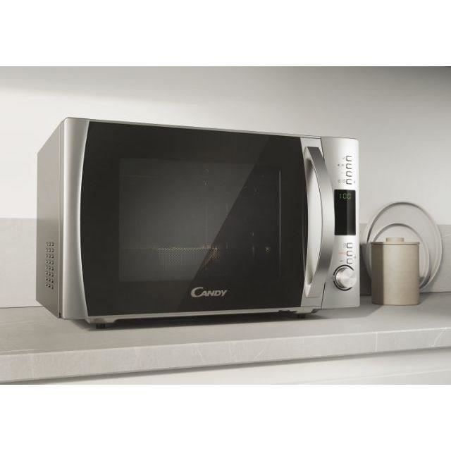 Micro-ondes Candy Essenza CMXW30DS 900W 30L Digital Argent - Fonction Décongélation - 5 Niveaux de Puissance - 10 Menus Auto