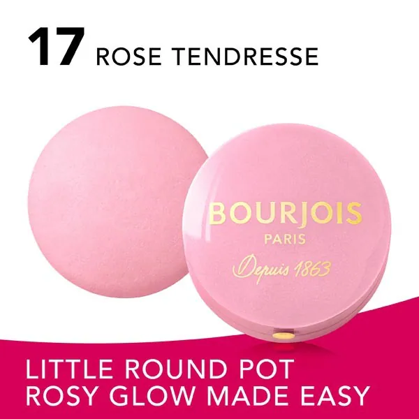 Bourjois Little Round Pot Blusher, 17 Rose Tendresse, 2,5 g