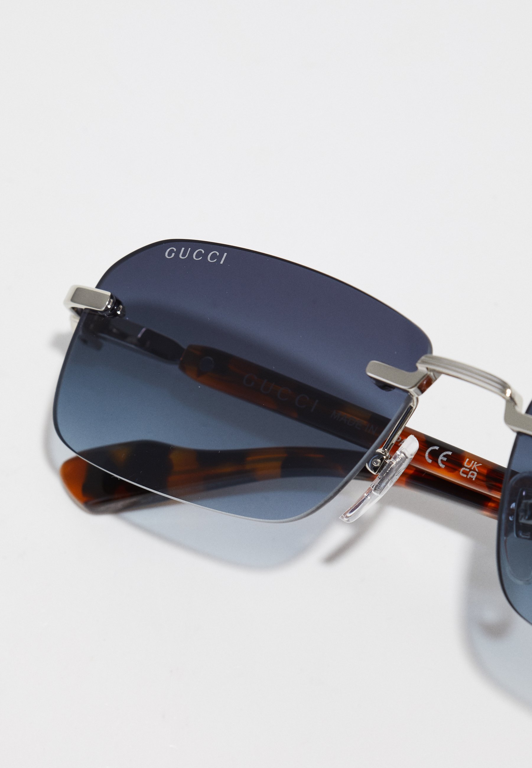 Gucci UNISSEX - Óculos de Sol - Prata/Azul Havana
