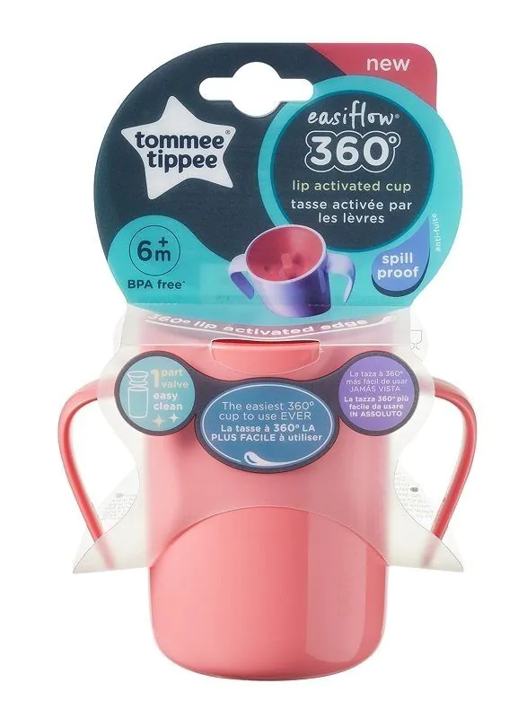 Tommee Tippee Kubek 360° Easiflow z Uchwytami Różowy