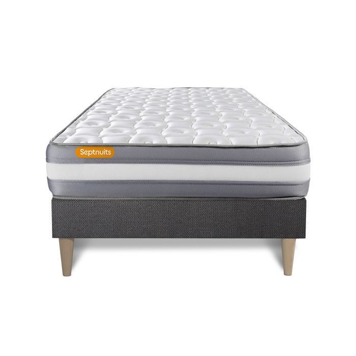 Conjunto de base e colchão de espuma viscoelástica Memo Plus 90x190cm - Firme - Cinza