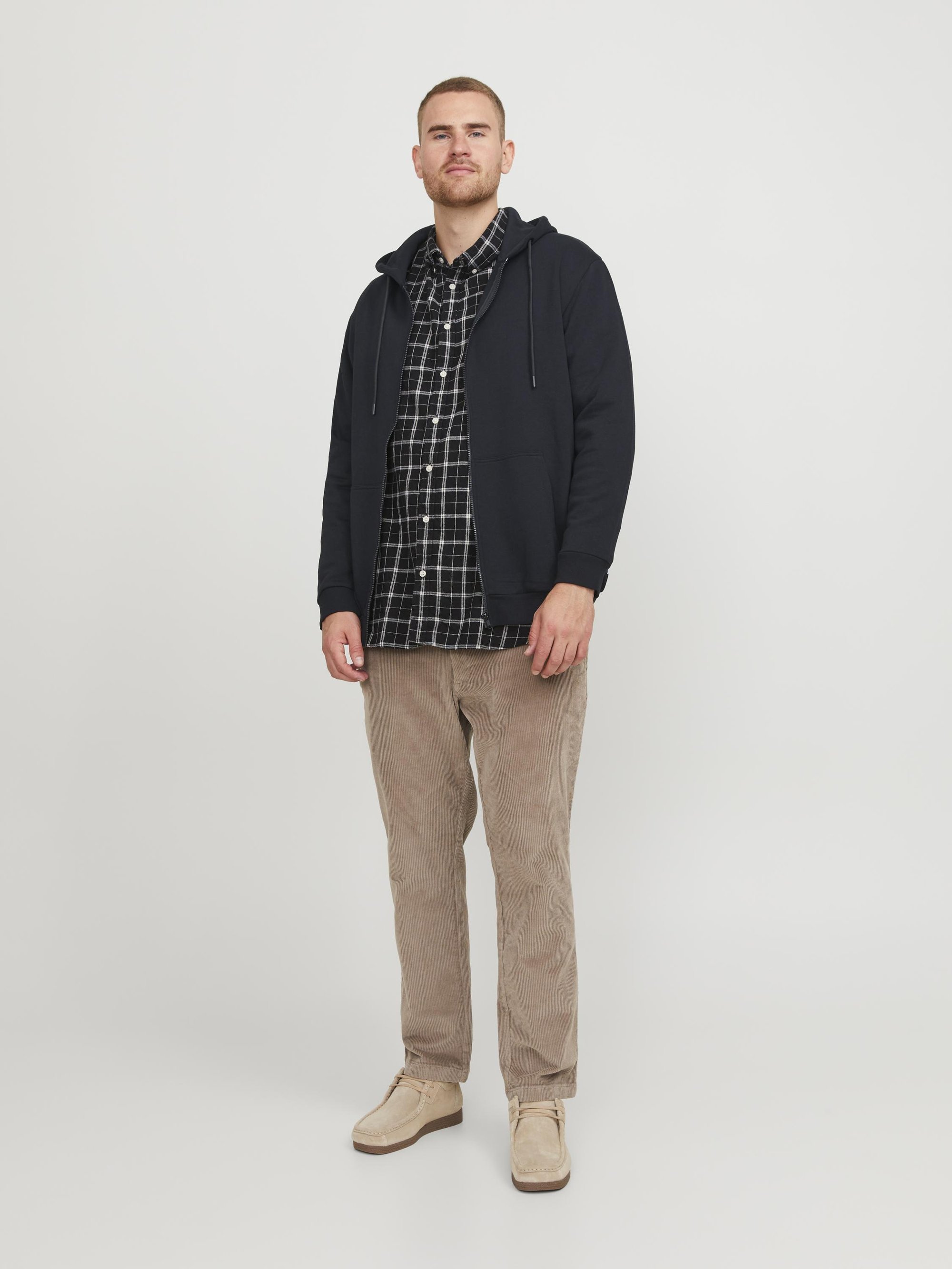 Jack & Jones JJEBRADLEY PLUS - Sweatshirt mit Reißverschluss - schwarz