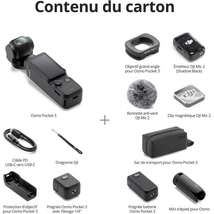 DJI Osmo Pocket 3 Creator Bundle, 1'' CMOS vlog camera and 4K/120fps video