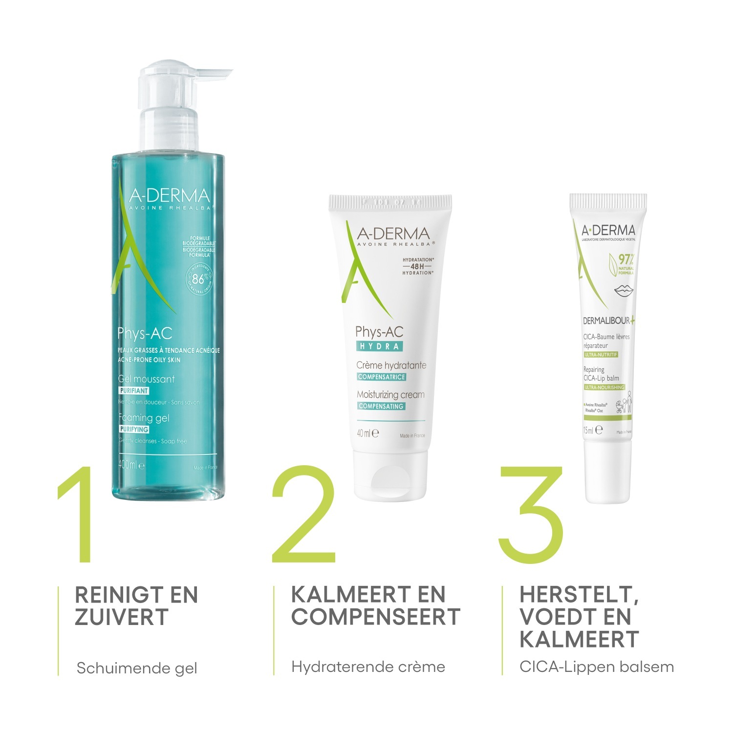 A-DERMA balzam za usne Dermalibour+ + obnavljajući balzam za usne s iritacijom kože - 15 ml
