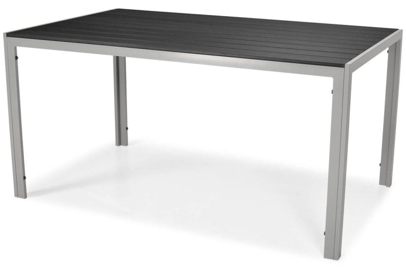 Czarny stół ogrodowy MODENA 150 na aluminiowej ramie