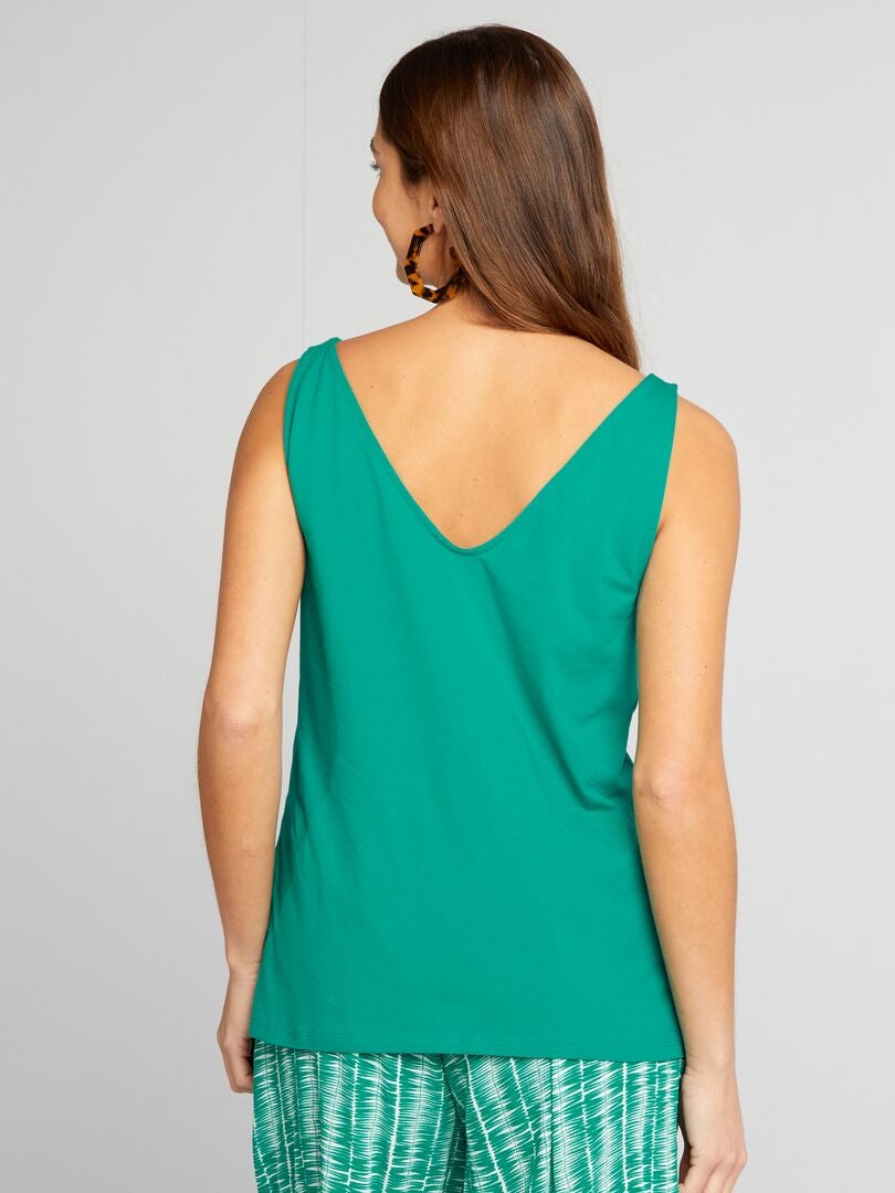 Effen V-hals tanktop - GROEN