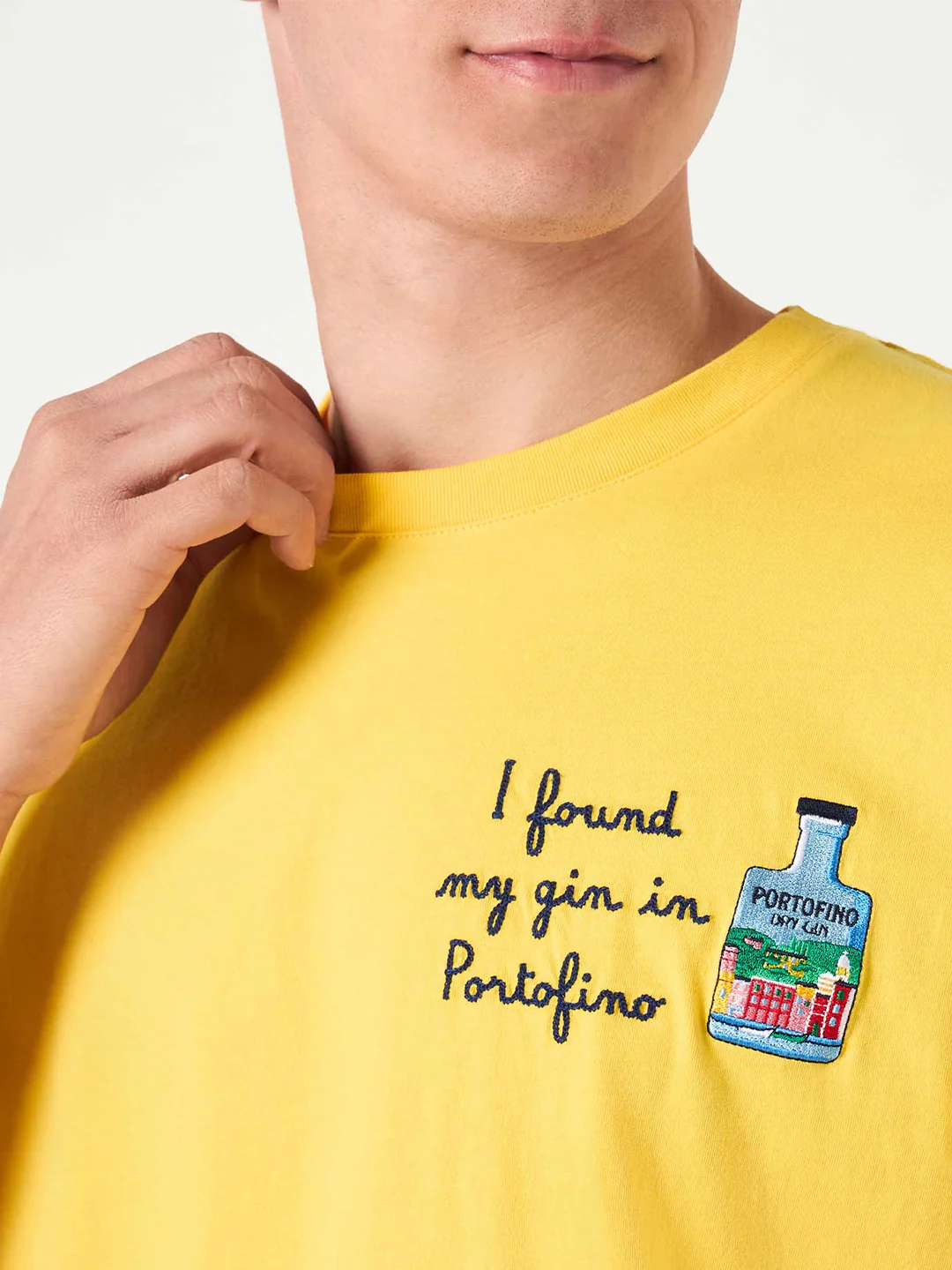 Heren katoenen T-shirt met borduursel 