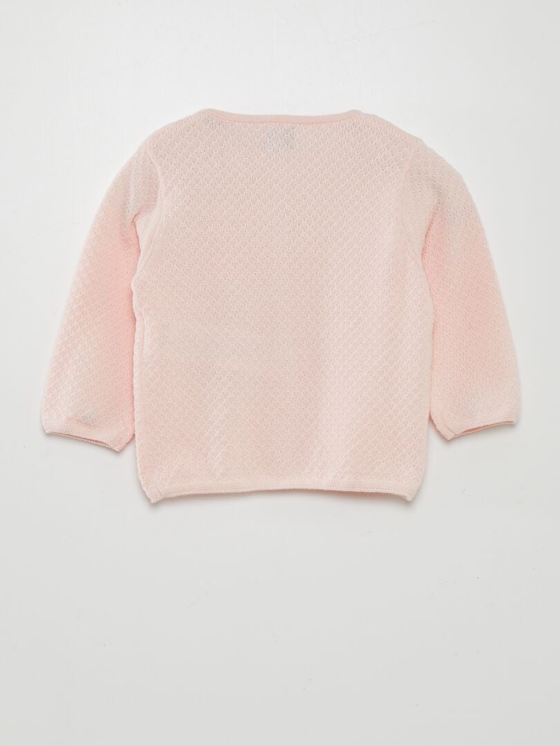 Cardigan in punto legaccio - ROSA