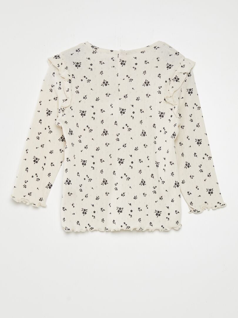 Pyjamaset met ruches - 2-delig - WIT