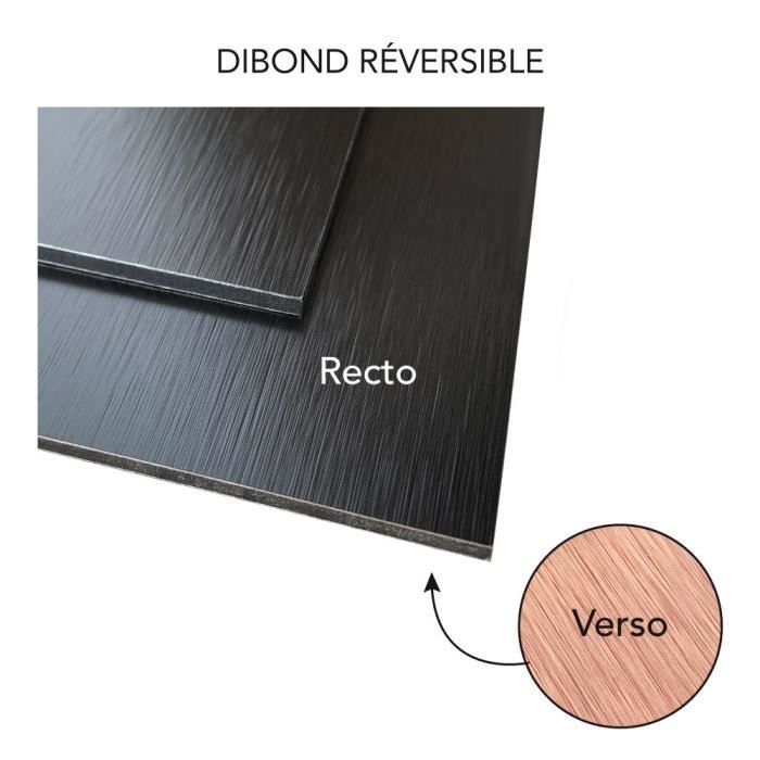 Panneau Composite Aluminium Brossé Noir et Cuivre Reversible 3mm 200 x 900 mm