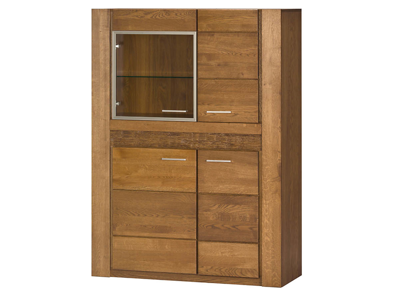 Witryna Velvet-15 110 cm z 4 drzwiami dąb rustical