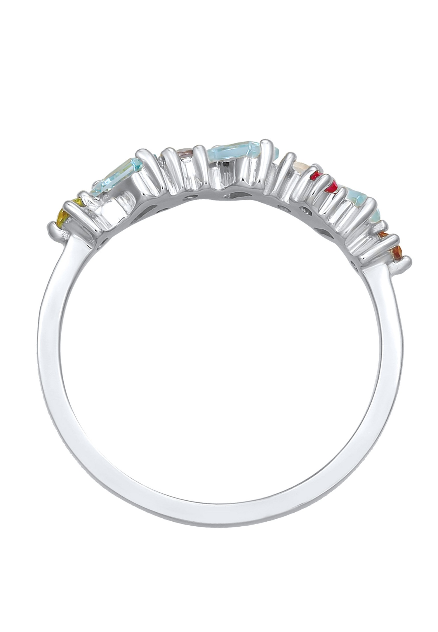 Elli PREMIUM Elli PREMIUM Bague Femmes Multicolore Glamoureux avec péridot, topaze et pierre de lune en argent sterling 925 plaqué or
