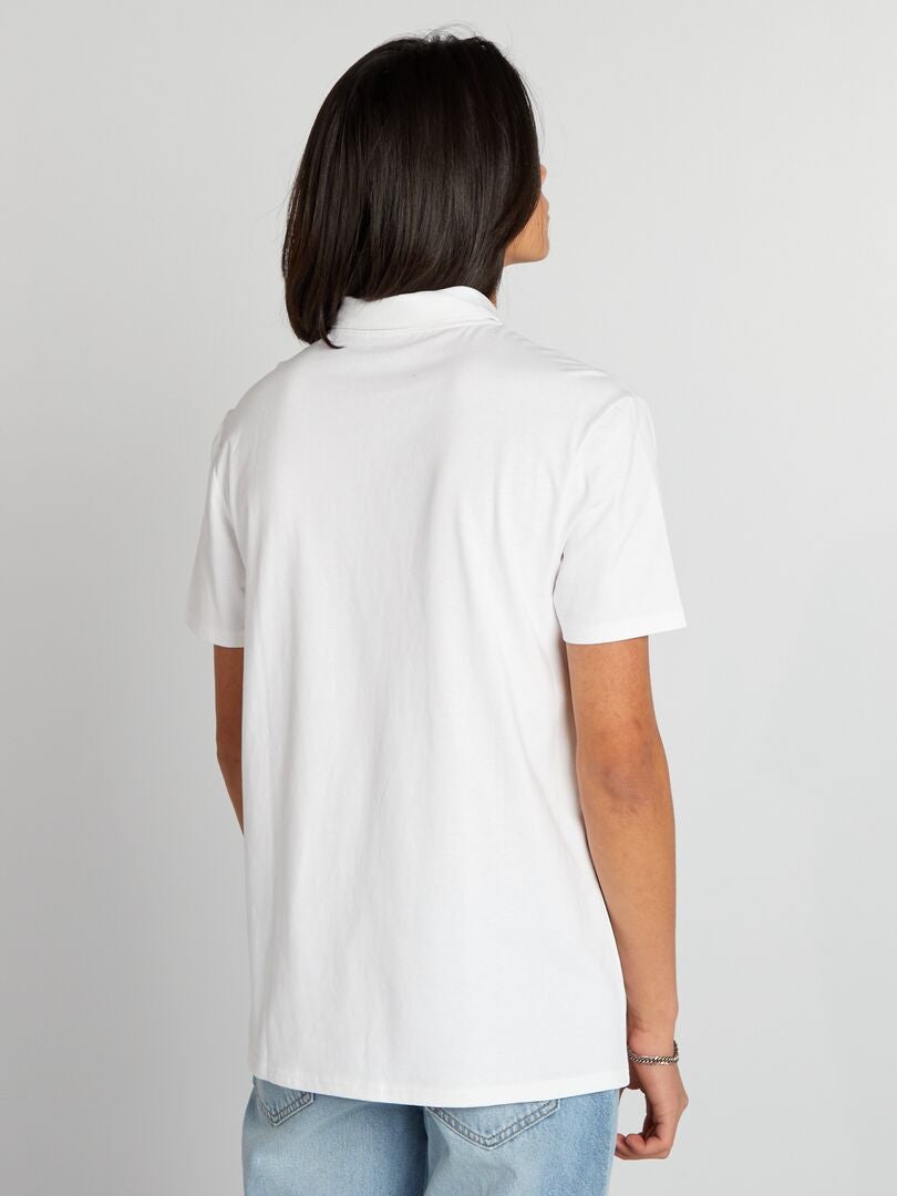 Polo shirt met korte mouwen van katoen - wit