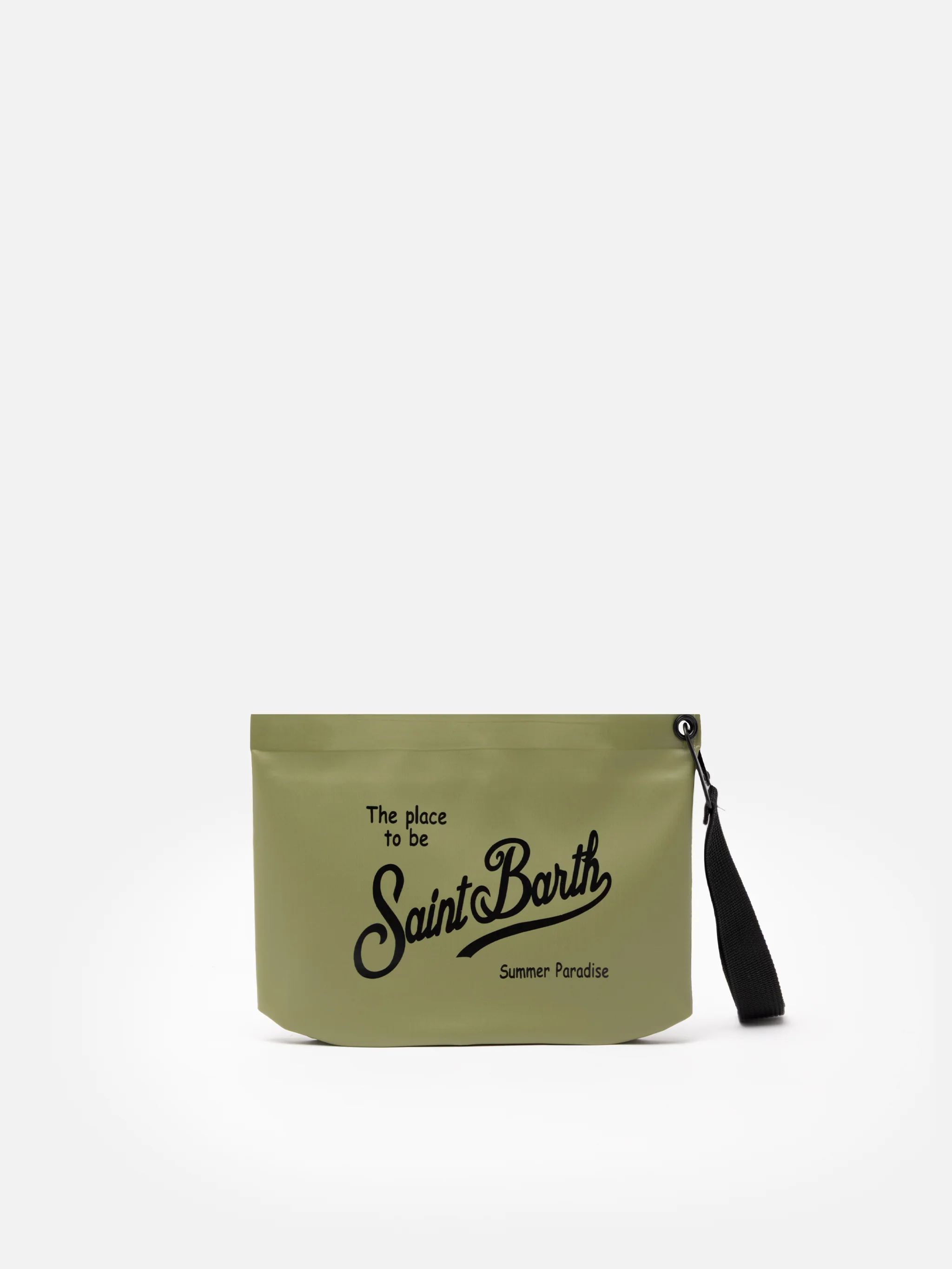 militärgrüne, wasserabweisende Aline-Clutch-Tasche