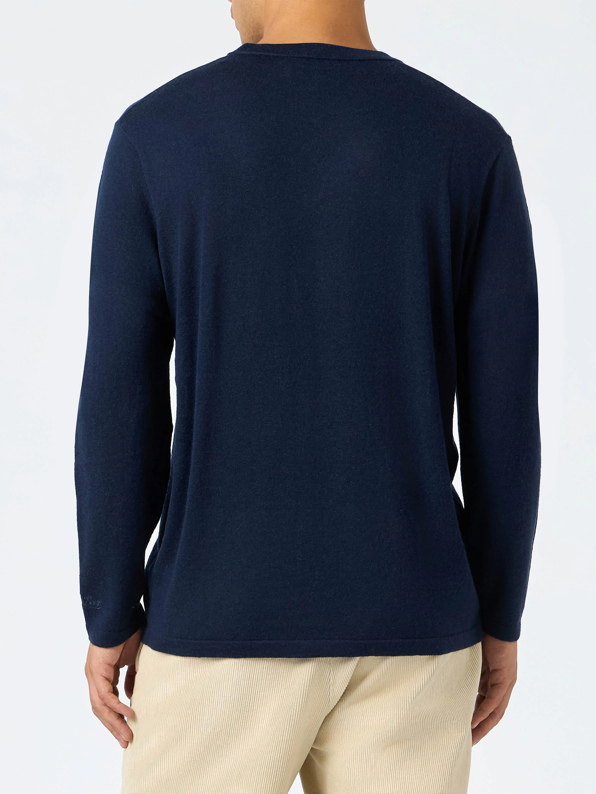 Scott marineblauwe kasjmierblend heren T-shirt