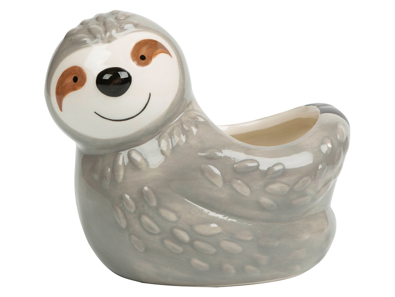 Osłonka na doniczkę dekoracyjna ceramiczna szara