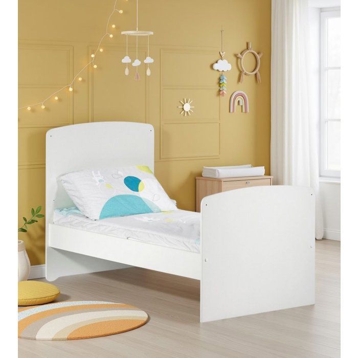Cama convertible - 140x70cm - Babyprice Basic - Madera blanca