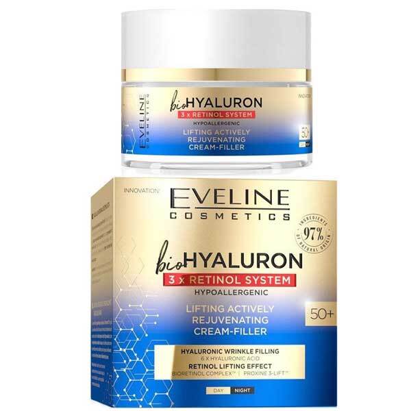 Eveline Bio Hyaluron 3Xretinol System krémový výplňový krém 50 Plus