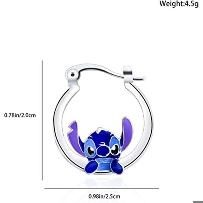 Pendientes Stitch – Pendientes de aro de plata