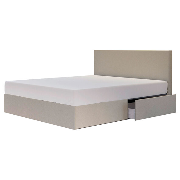 Pat cu apă „Oregon” în stil box spring cu sertare, 200 x 220 cm, bej